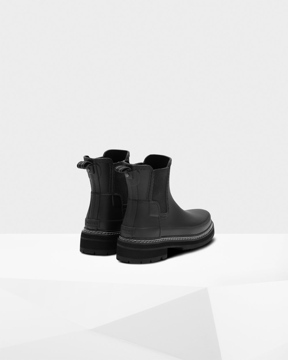 Womens Hunter Refined Stitch Detail - Chelsea Boots Black - 5984-KURAI